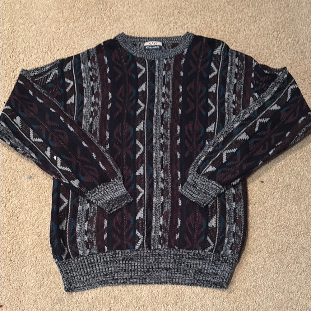 Men's Vintage Acrylic Patterned Sweater